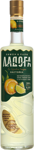 Настойка сладкая "ЛАДОГА ЛИМОН И ЛАЙМ (LADOGA LЕMON AND LIME)" 0,5л 29%