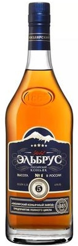 Российский коньяк пятилетний «Эльбрус» 0,5л