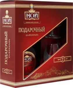 Армянский Ной подарочный 7 лет 0,5л п/у+2 бокала